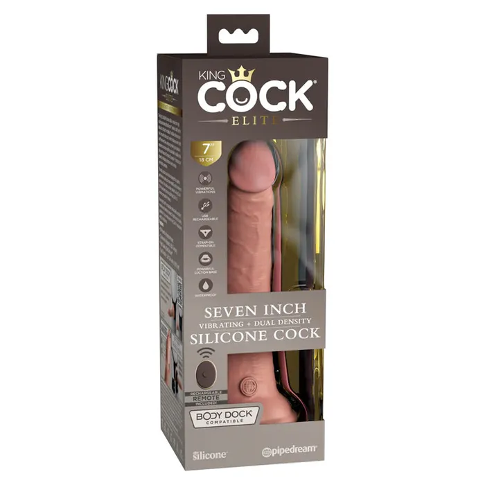 Female Sex Toys Pipedream King Cock Elite 7Dual Density Vibe Silicone Cock