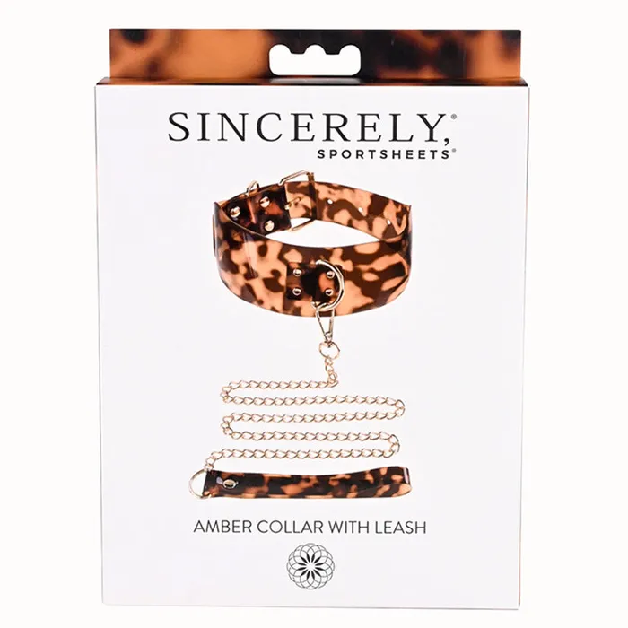 Sportsheets Vibrators Sportsheet Sincerely Amber Collar and Leash