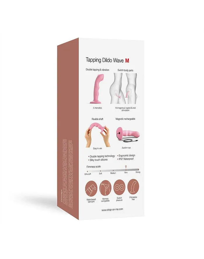 Strap-On-Me - Wave - Tapping Dildo - Met Tapping Functie - Roze | Strap-On-Me Female Sex Toys