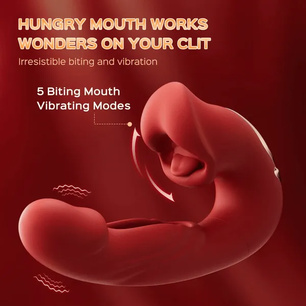 Biting Mouth Tongue Clitoral Stimulator Tapping Vibrator | Playfulsextoy Female Sex Toys