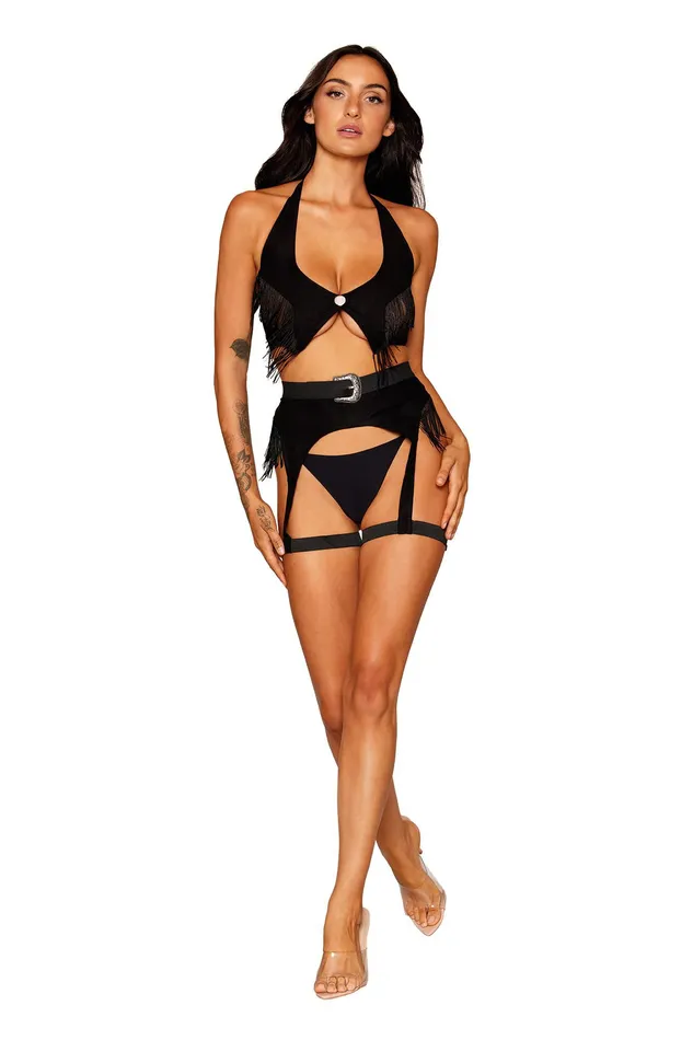Dreamgirl Ride Em Cowgirl One Size Black Bodystockings Playsuits