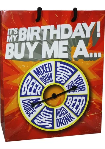 Vibrators It Is My Birthday Buy Me Shot Spinner Gift Bag Summer Sale