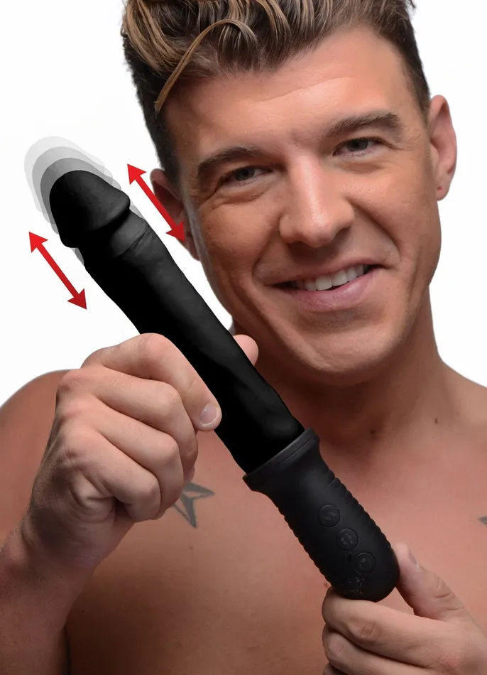 XR Brands 8x Auto Pounder Vibrating and Thrusting Dildo With Handle | Female Sex Toys XR Brands 8x Auto Pounder Vibrating and Thrusting Dildo With Handle | Female Sex Toys
