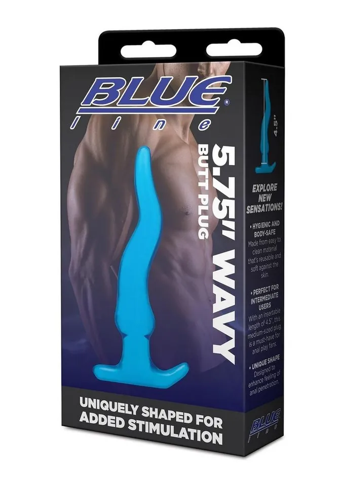 Blue Line CandB Gear Anal Blue Line Wavy Butt Plug