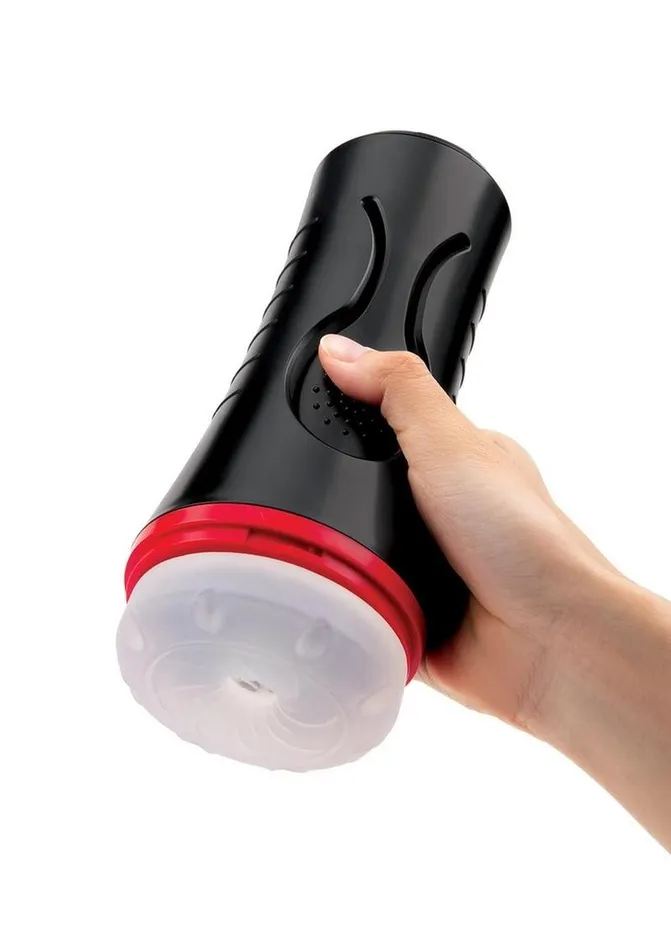 Envy Toys Squeezable Clear Clutch Vibrating Discreet Textured Stroker Envy Toys Male Sex Toys