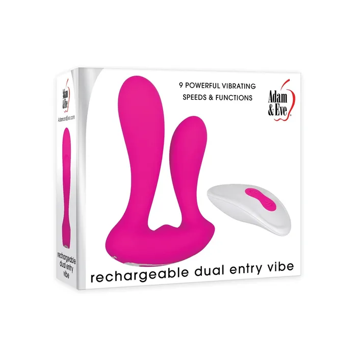 Female Sex Toys Curve Toys Adam Eve Rechargeable Dual Entry Vibe wRemote Pink
