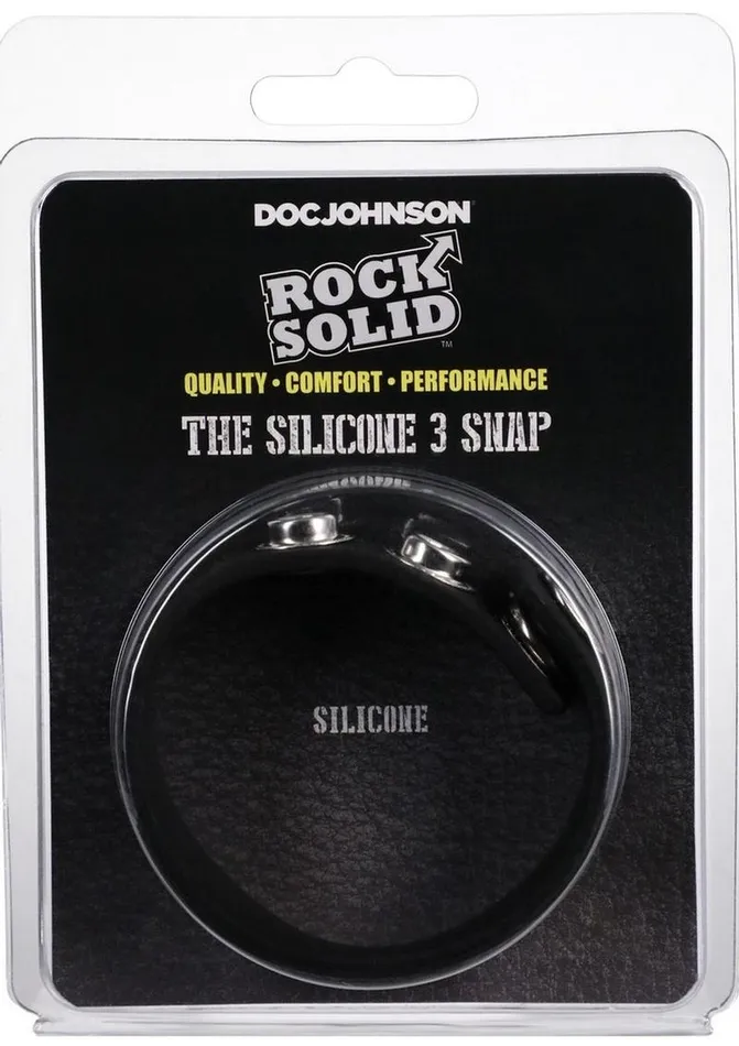 Rock Solid Male Sex Toys Rock Solid The Silicone 3Snap Adjustable Cock Ring