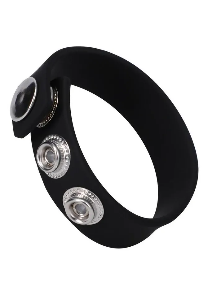 Rock Solid Male Sex Toys Rock Solid The Silicone 3Snap Adjustable Cock Ring