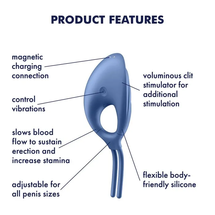 Satisfyer Male Sex Toys Satisfyer Swordsman Blue Vibrating Adjustable Lasso Cock Ring Satisfyer Male Sex Toys Satisfyer Swordsman Blue Vibrating Adjustable Lasso Cock Ring