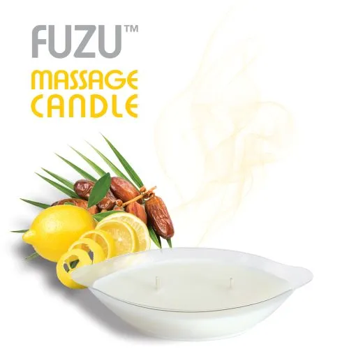 Couples Doctor Love Fuzu Massage Candle Fiji Dates Lemon Peel 4 Oz