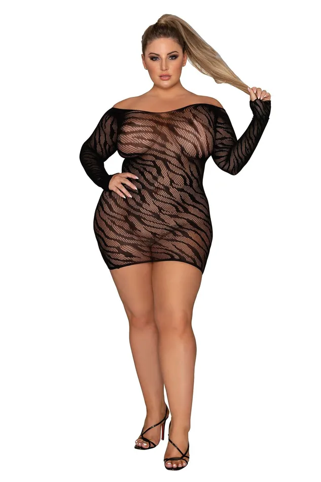 Dreamgirl Anal Chemise Queen Size Black