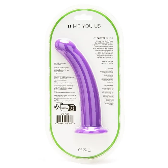 Me You Us 7 Inch Curved Silicone Dildo Purple Me You Us Dildos Me You Us 7 Inch Curved Silicone Dildo Purple Me You Us Dildos