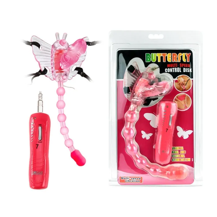 PRE Male Sex Toys Vibrator Anal Plug Clit Butterfly Mini Penis Pink