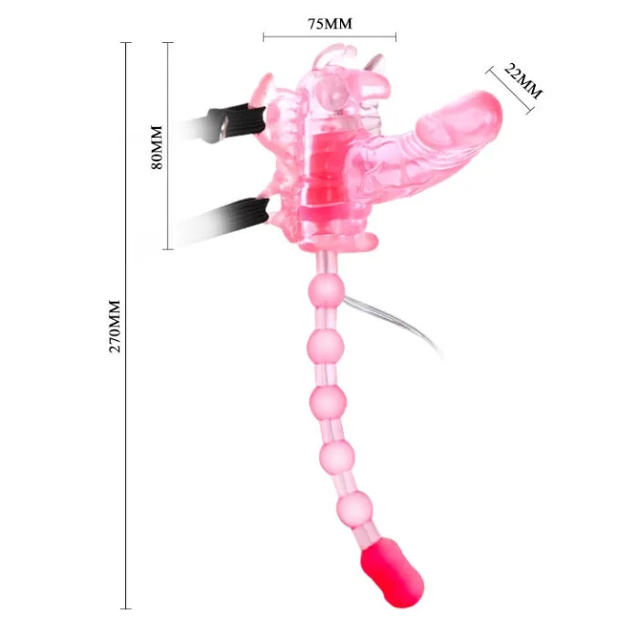 PRE Male Sex Toys Vibrator Anal Plug Clit Butterfly Mini Penis Pink