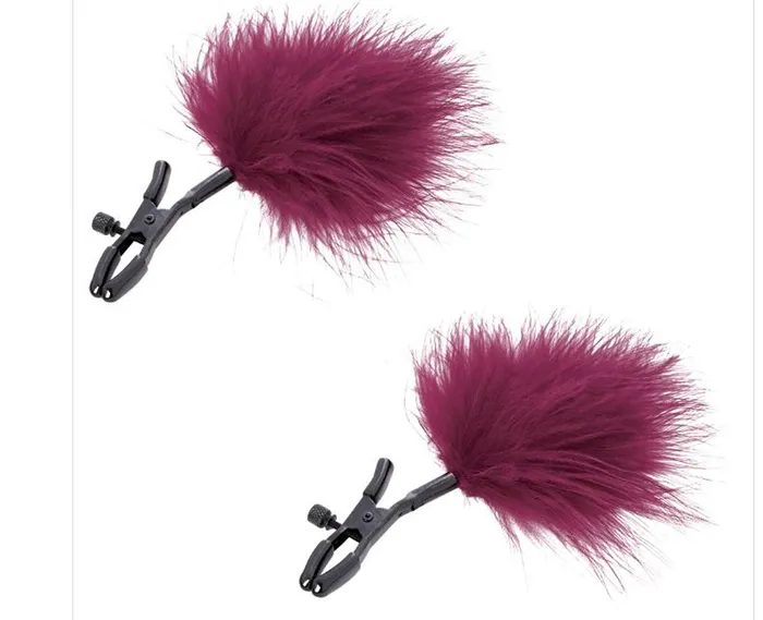Sportsheets Couples Sex and Mischief Enchanted Feather Nipple Clamps Burgundy Sportsheets Couples Sex and Mischief Enchanted Feather Nipple Clamps Burgundy