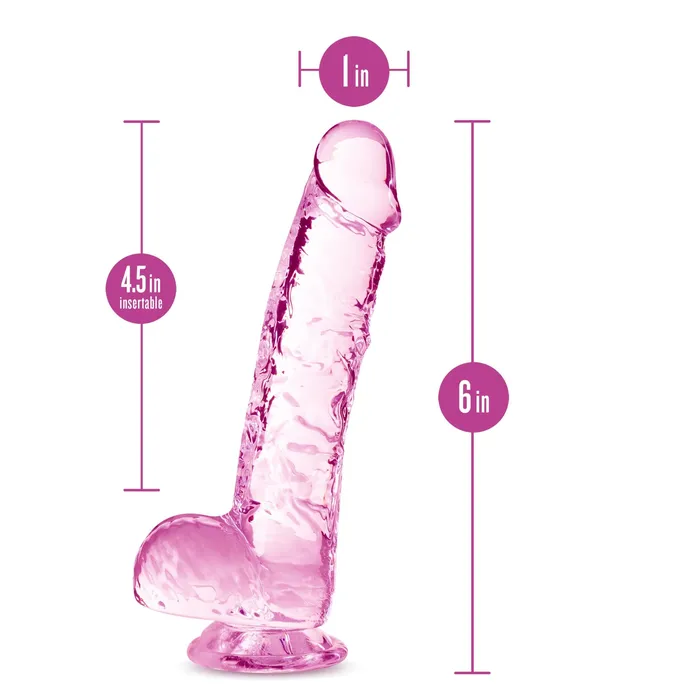 Dildos Blush Novelties Naturally Yours 6 Inch Crystalline Dildo Rose Dildos Blush Novelties Naturally Yours 6 Inch Crystalline Dildo Rose