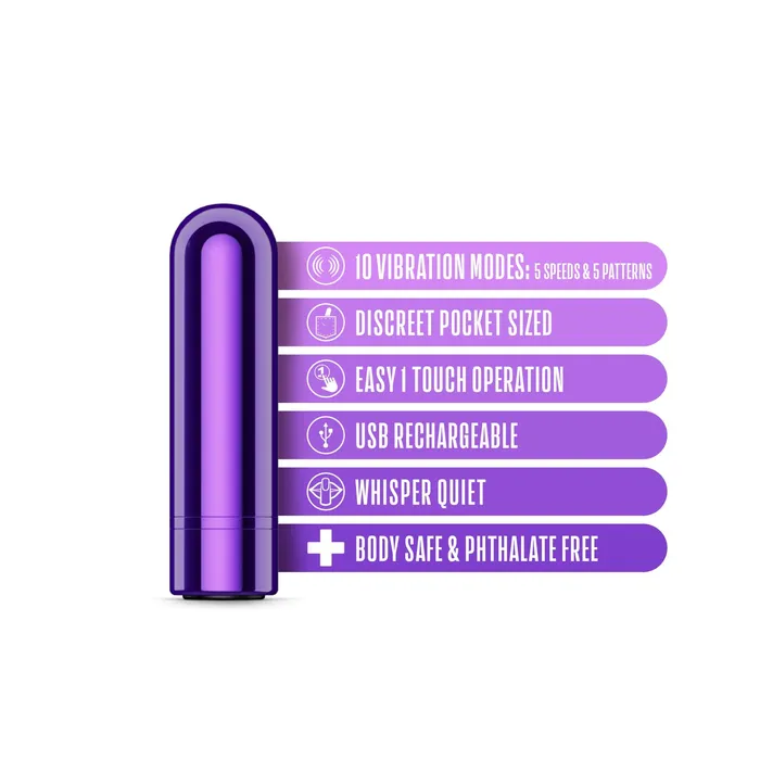 Kool Vibes Rechargeable Mini Bullet Grape Blush Female Sex Toys