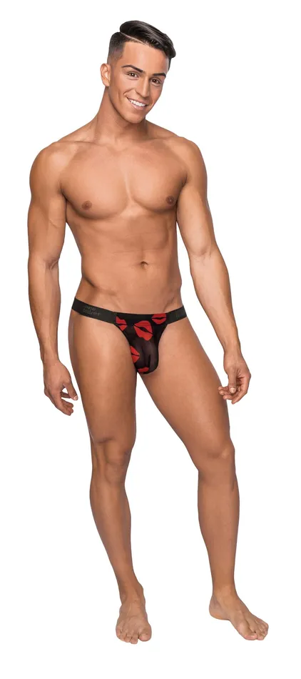 Male Power Female Sex Toys Kiss Me Micro Thong v Large XLarge Sheer Lips