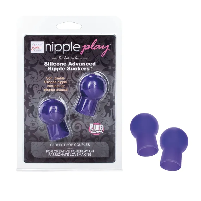 Nipple Play Silicone Advanced Nipple Suckers Purple CalExotics Couples