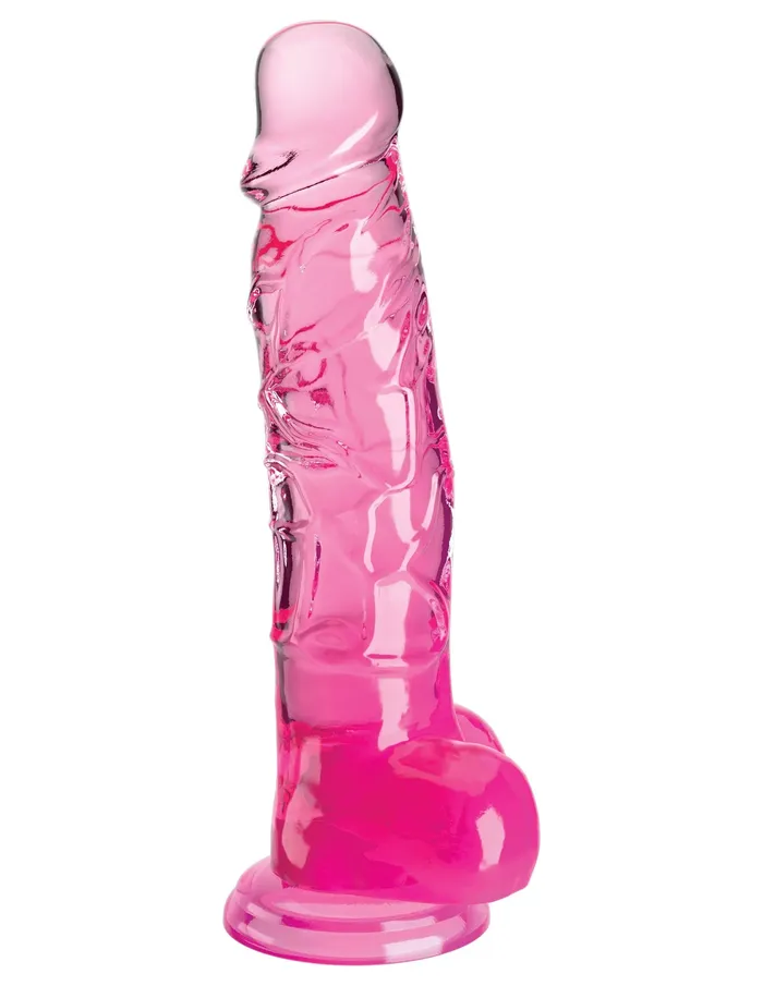 Pipedream Dildos King Cock Clear 8 Inch With Balls Pink Pipedream Dildos King Cock Clear 8 Inch With Balls Pink