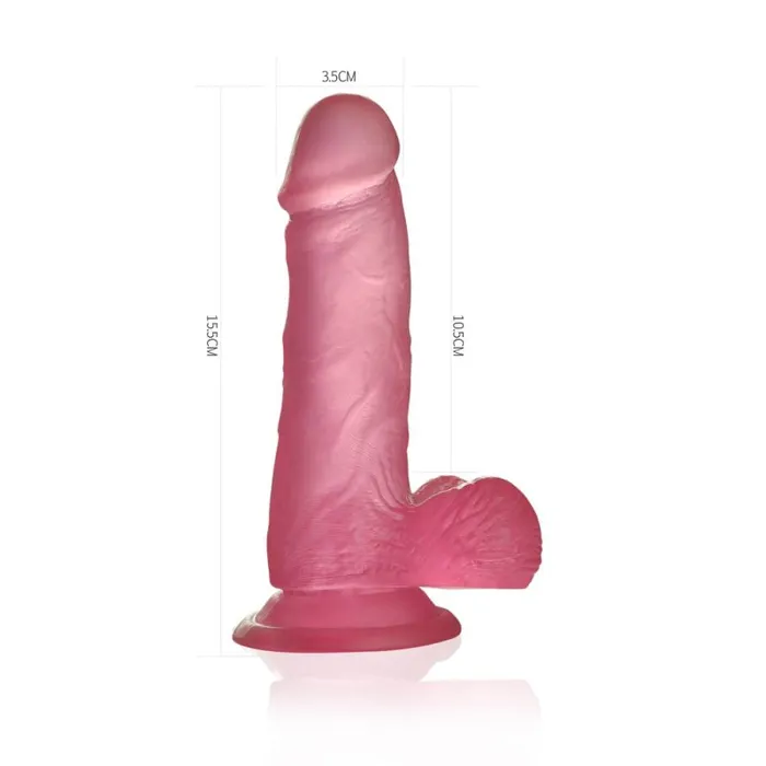 Lovetoy Dildos Jelly Studs 6in Crystal Dildo Small Pink