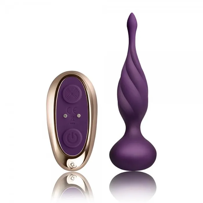Rocks Off Anal Petite Sensation Discover Butt Plug w Remote Purple
