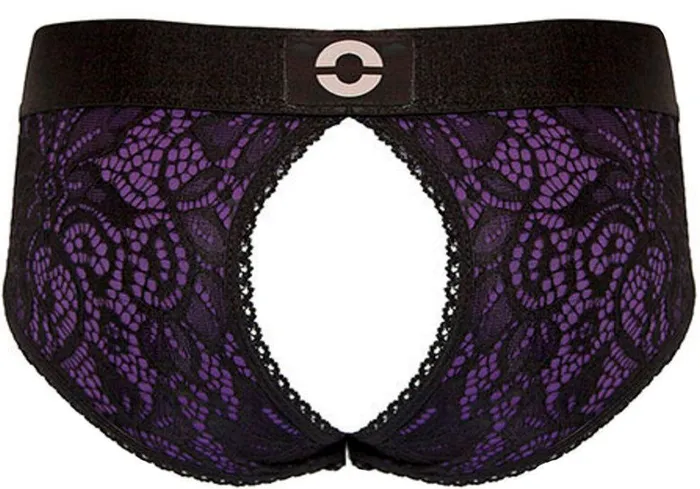 RodeoH Vibrators Black Purple Crotchless Panty Harness