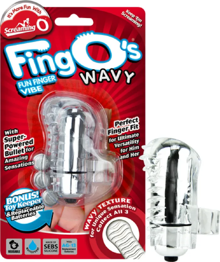 Screaming O Couples Fing O Wavy Clear Sex Toy Adult Pleasure