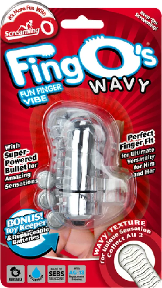 Screaming O Couples Fing O Wavy Clear Sex Toy Adult Pleasure