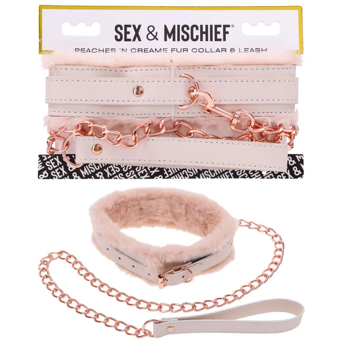 Couples Sex Mischief Peaches n CreaMe Fur Collar Leash Peach Restraint Sportsheets Couples Sex Mischief Peaches n CreaMe Fur Collar Leash Peach Restraint Sportsheets