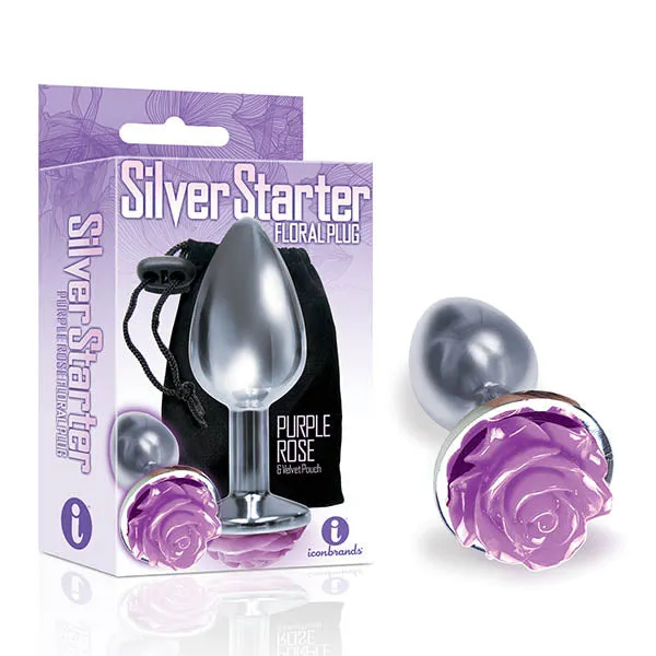 Icon Brands Anal The 9s The Silver Starter Silver 71 cm 28 Butt Plug with Rose Bottom Icon Brands Anal The 9s The Silver Starter Silver 71 cm 28 Butt Plug with Rose Bottom