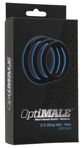 Anal Doc Johnson Novelties Optimale 3 Pieces CRing Set Thin Black