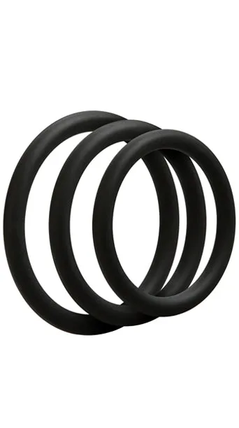 Anal Doc Johnson Novelties Optimale 3 Pieces CRing Set Thin Black