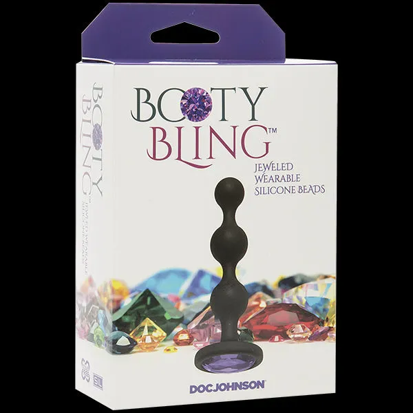 Doc Johnson Novelties Anal Booty Bling Jeweled Wearable Silicone Beads Purple