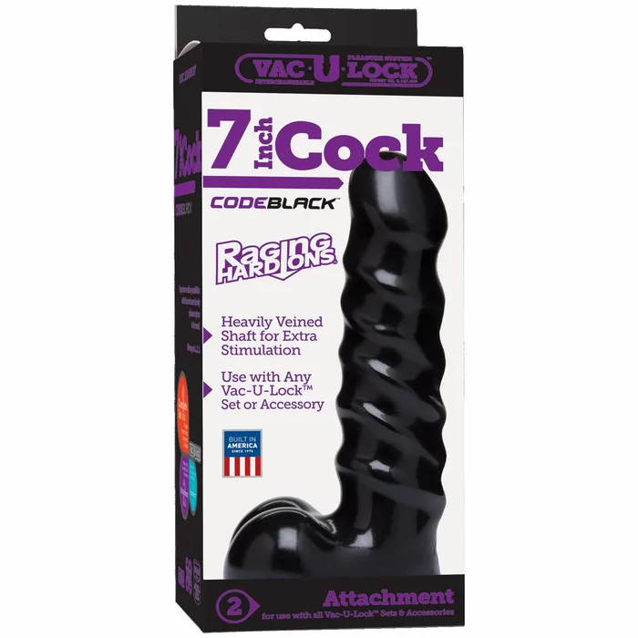 Doc Johnson Novelties Dildos Vac U Lock Code Lock 7in Raging Hard Ons