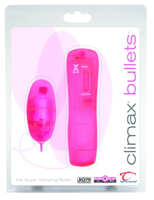 Female Sex Toys Topco Climax Bullet 10x Super Vibrating Bullet Pink