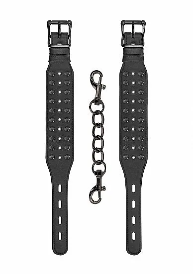 Ouch Skulls Bones Ankle Cuffs With Spikes Black SHOTS AMERICA Couples