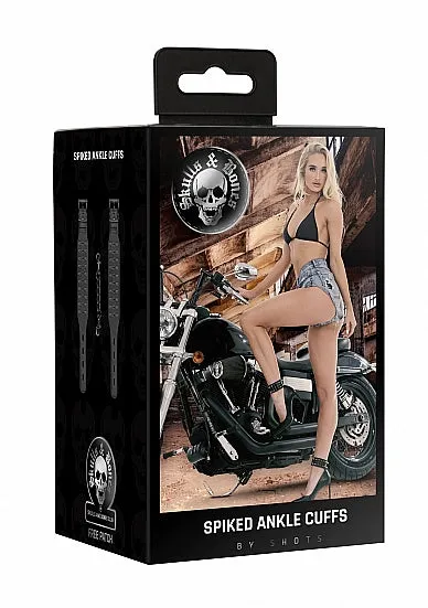 Ouch Skulls Bones Ankle Cuffs With Spikes Black SHOTS AMERICA Couples