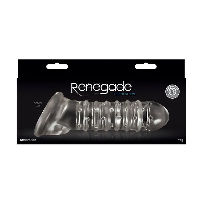 Renegade Ribbed Sleeve Clear NS Novelties Male Sex Toys