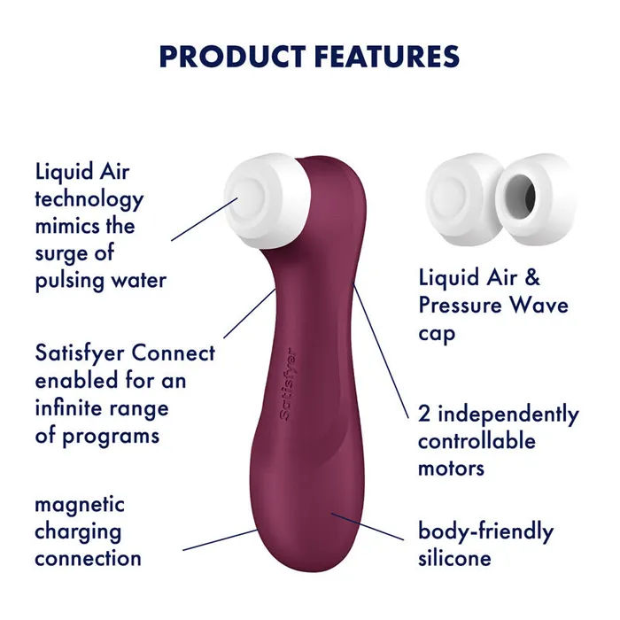 Satisfyer Pro 2 Gen 3 App Control Clitoral Stimulator Wine Red Satisfyer Vibrators