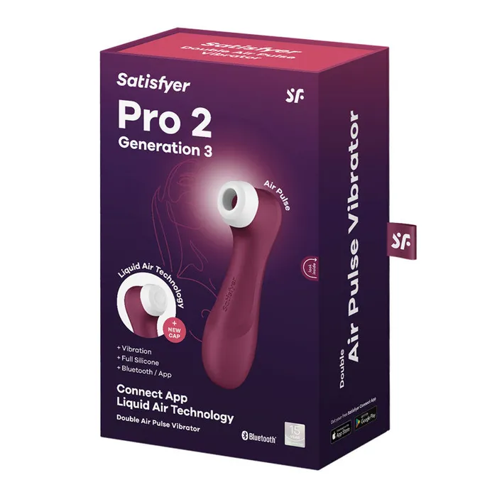 Satisfyer Pro 2 Gen 3 App Control Clitoral Stimulator Wine Red Satisfyer Vibrators