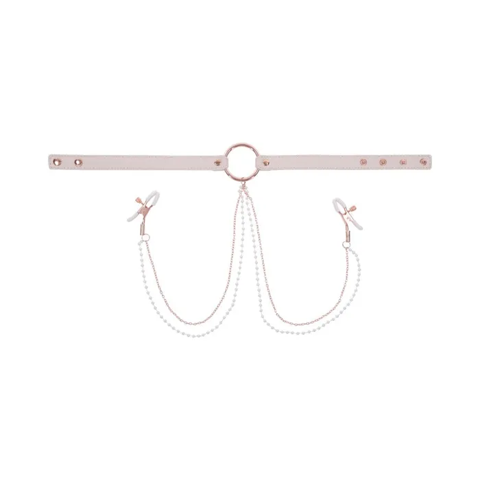 Sex Mischief Peaches n CreaMe Collar with Nipple Clamps Sportsheets Couples