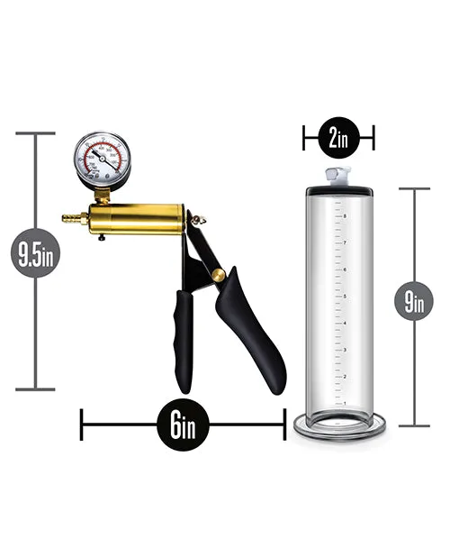 Blush Performance Vx6 Vacuum Penis Pump Wbrass Pistol Pressure Gauge Blush Male Sex Toys