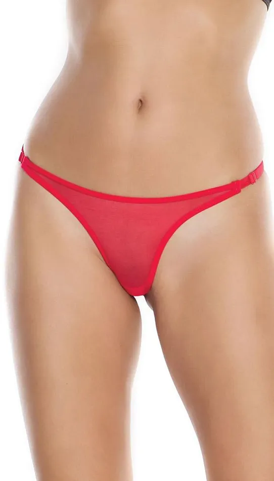 Coquette Vibrators Seductive Red Bow Back Thong Panty