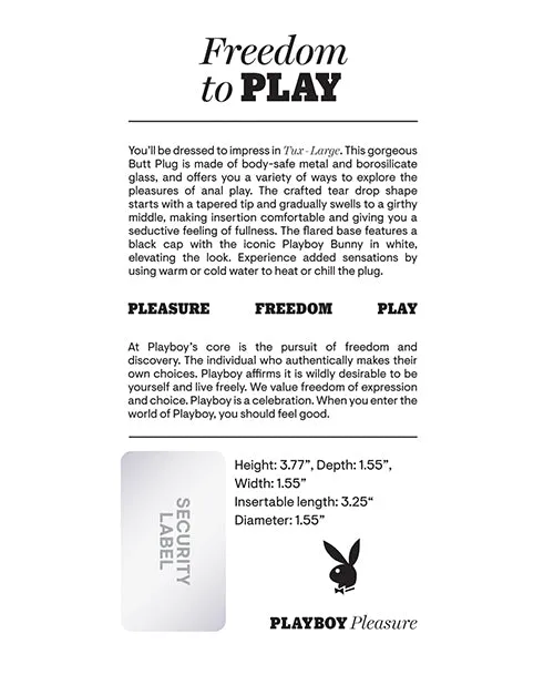 Evolved Playboy Pleasure Tux Butt Plug Anal