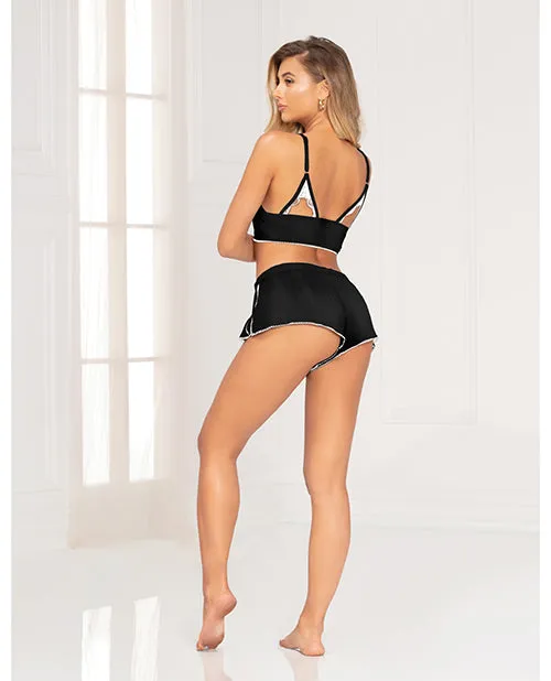 Seven Til Midnight Couples Knit Jersey Bralette Wcontrast Lace Short