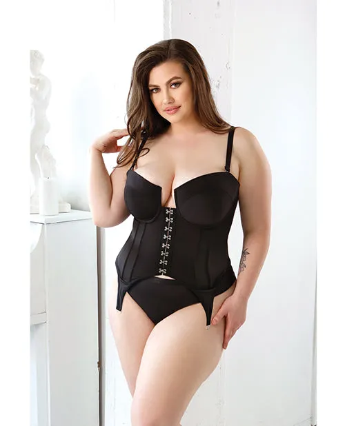 Vibrators Fantasy Lingerie Curve Sloan Cropped Bustier Top Panty Black