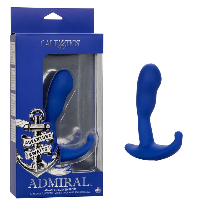 Admiral Advanced Curved Probe Blue USB Rechargeable Dual Motor Anal Probe California Exotic Novelties Anal Admiral Advanced Curved Probe Blue USB Rechargeable Dual Motor Anal Probe California Exotic Novelties Anal