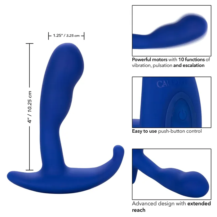 Admiral Advanced Curved Probe Blue USB Rechargeable Dual Motor Anal Probe California Exotic Novelties Anal