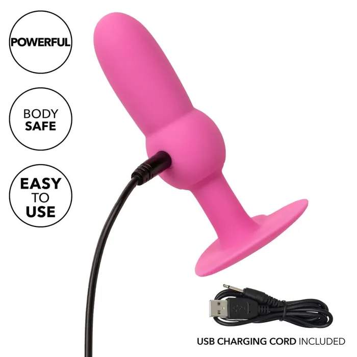 Anal California Exotic Novelties First Time Vibrating Beaded Anal Probe Vibrator Pink